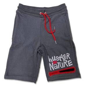 NEW RETRO LABEL men's 4's infrared hustler shorts in charcoal